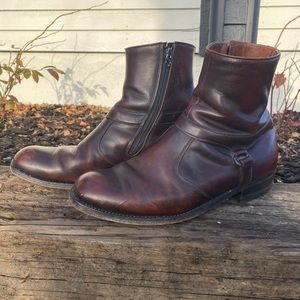 ET Wright Beatle Boot Brown 8.5 Zip In Leather